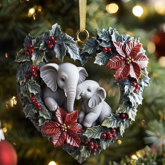 Elephant Hug CP0412053CL Christmas Ornament