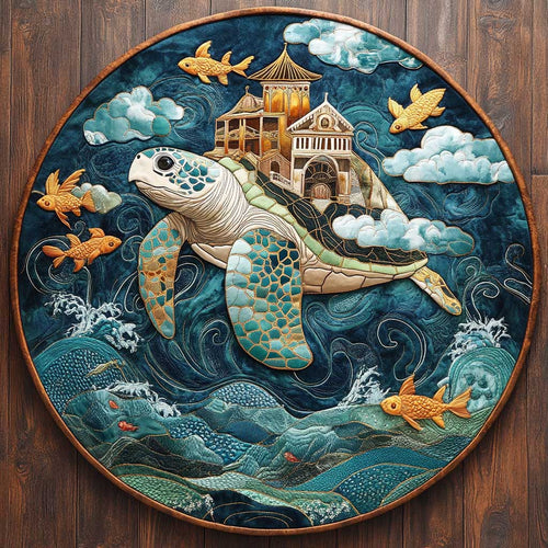 Mythical Turtle Magic WN1305051CL Quilted Round Mat