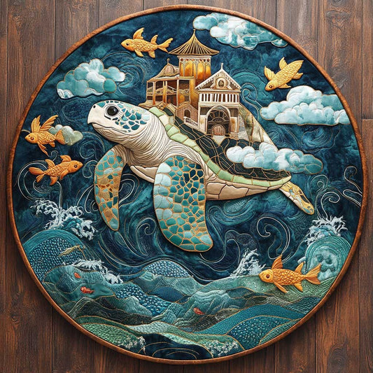 Mythical Turtle Magic WN1305051CL Quilted Round Mat
