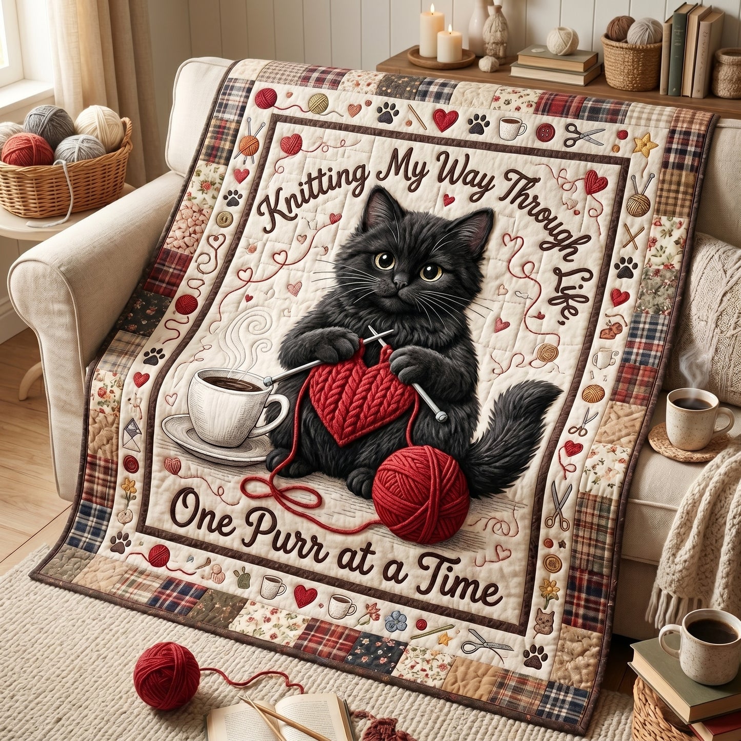 One Purr At A Time XR1505018CL Quilt