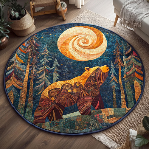 Wild Bear Night WJ2406039CL Quilted Round Mat