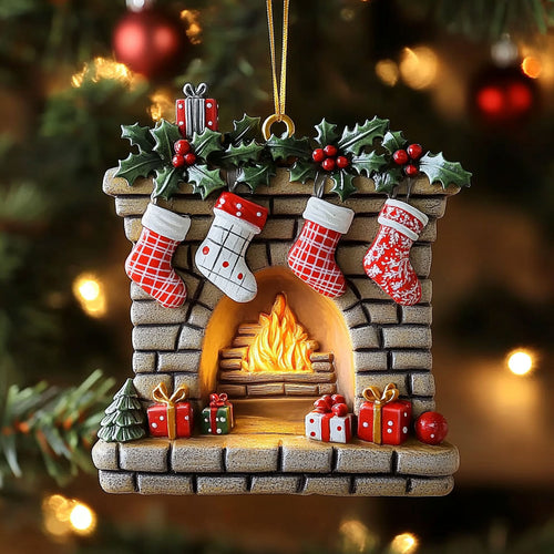 Christmas Eve Fireplace WN2411013CL Christmas Ornament