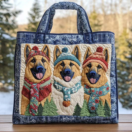 Beanie German Shepherd XR2910020CL Quilted Tote Bag