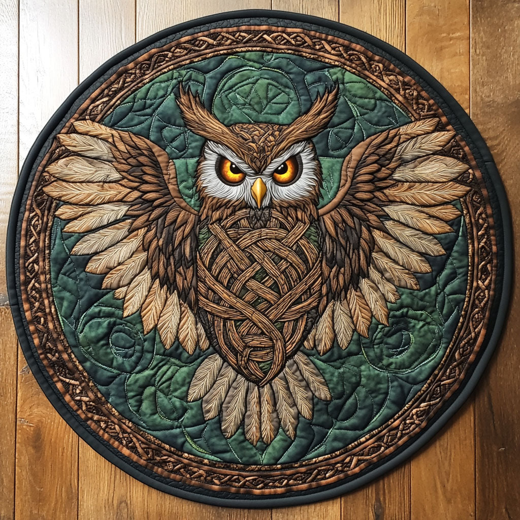 Celestial Owl WN1311005CL Quilted Round Mat