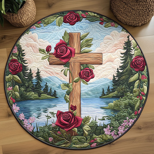 Faith In Bloom WJ0306030CL Quilted Round Mat