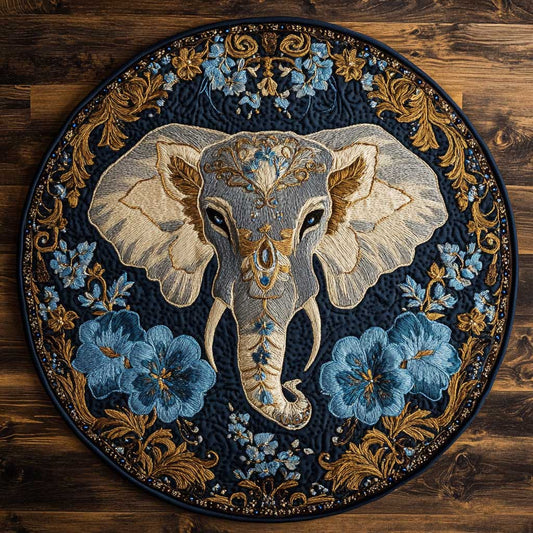 Mystic Elephant WN2904091CL Quilted Round Mat