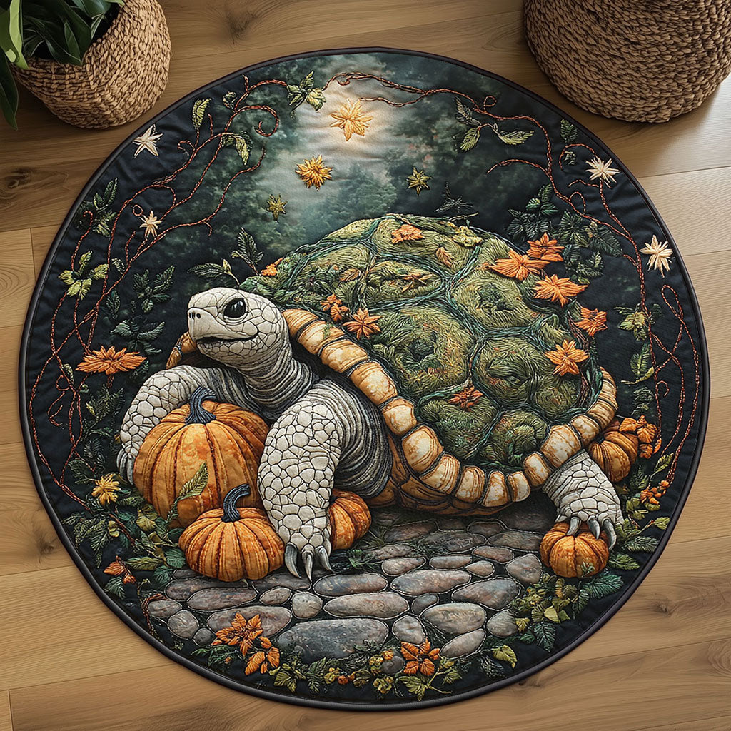 Pumpkin Turtle WN2608081CL Quilted Round Mat