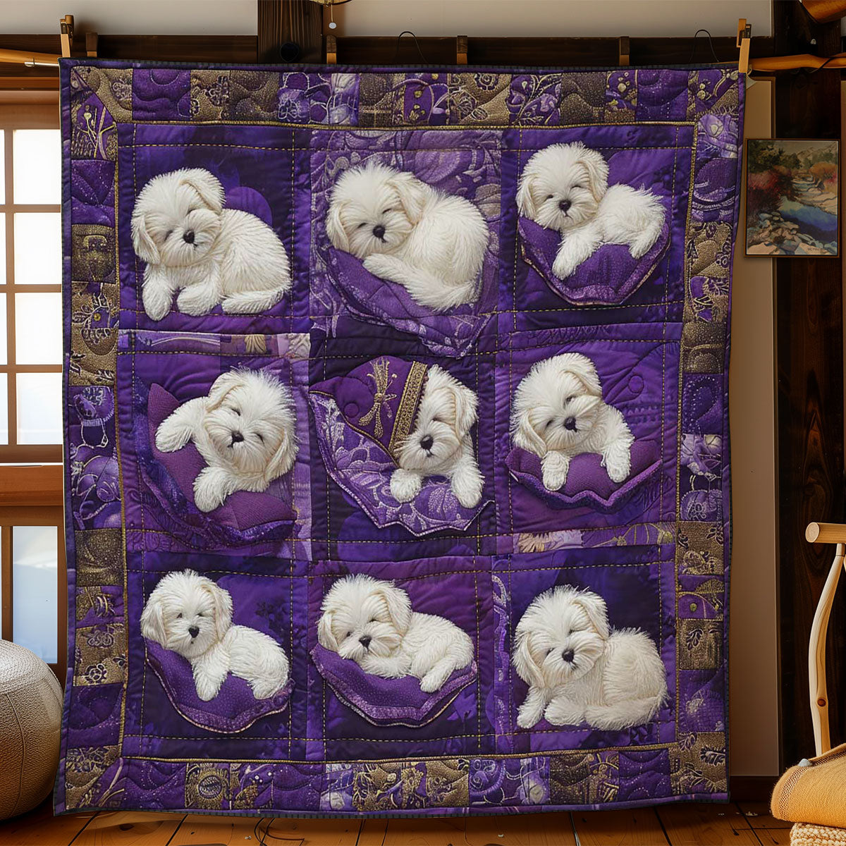 Dapper Bichon Frise WN1303014CL Quilt