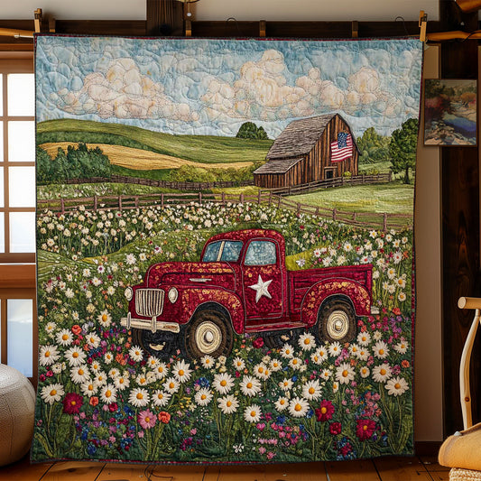 Red Truck Barn View WN0703049CL Quilt