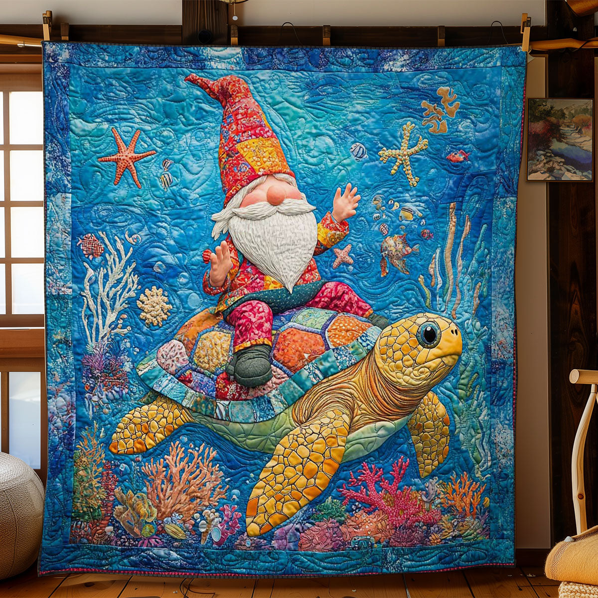 Sea Turtle Gnome WN0901039CL Quilt