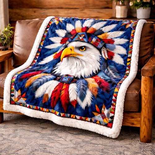 Native Spirit Eagle KL3001005CL Faux Fur Throw Blanket