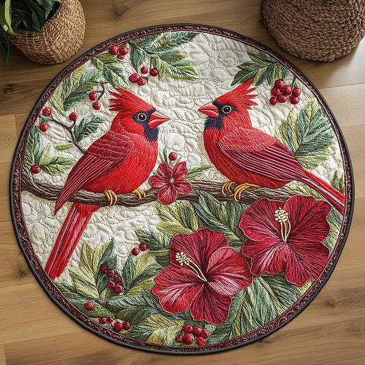 Cardinal Pair WN0107030CL Quilted Round Mat