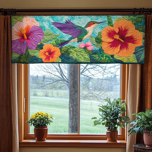 Flower Hummingbird WX0805018CL Quilted Valance