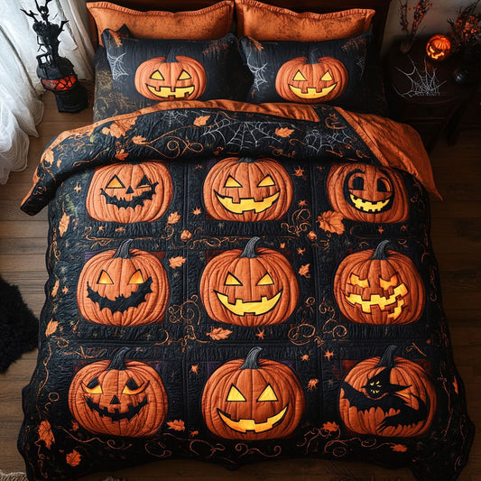 Smiling Pumpkin Stack WN0608090CL Duvet Cover Set