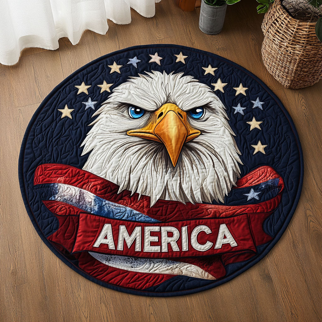 Patriotic Glory WJ1106040CL Quilted Round Mat