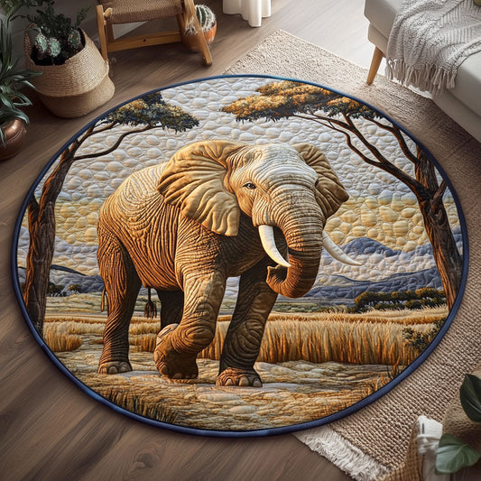 Majestic Elephant WJ2804031CL Quilted Round Mat