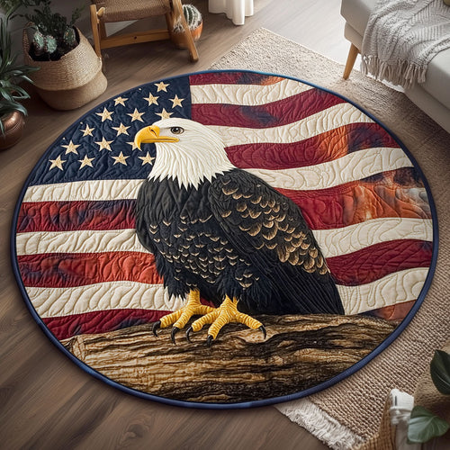 Patriotic Eagle WJ1106039CL Quilted Round Mat