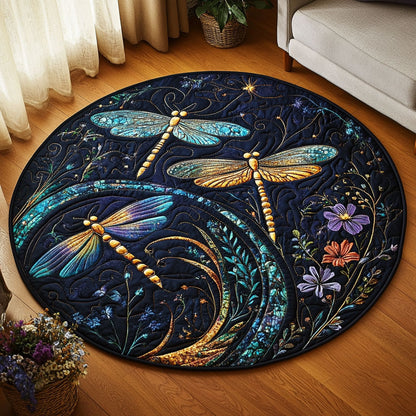 Dragonfly Celestial Garden KL0701037CL Quilted Round Mat