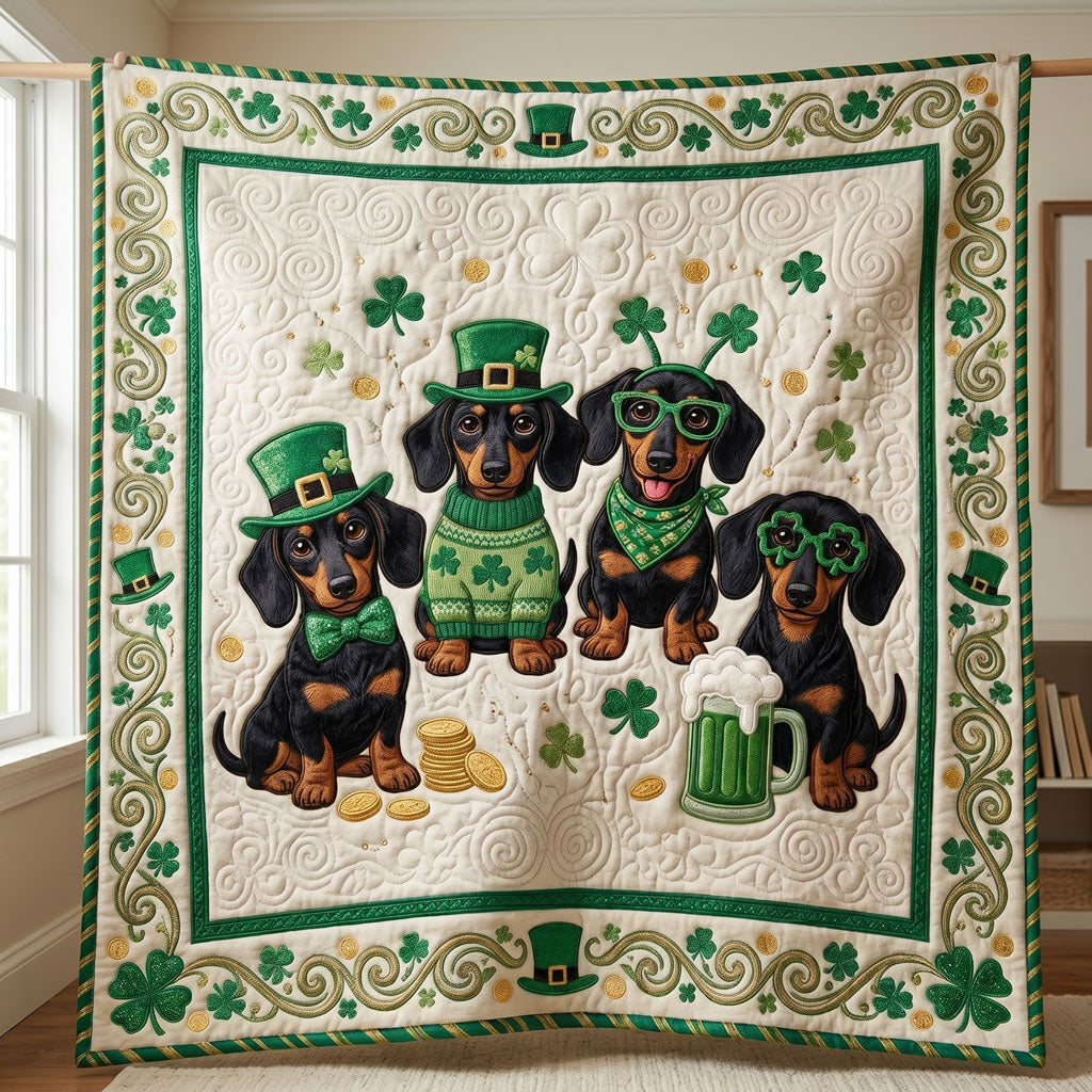 Lucky Dachshund St. Patrick’s WN0705014CL Quilt