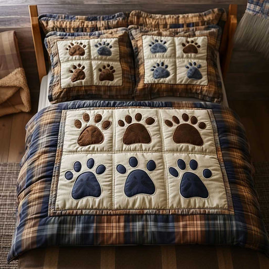 Plaid Paw Dog WN0503021CL Duvet Cover Set