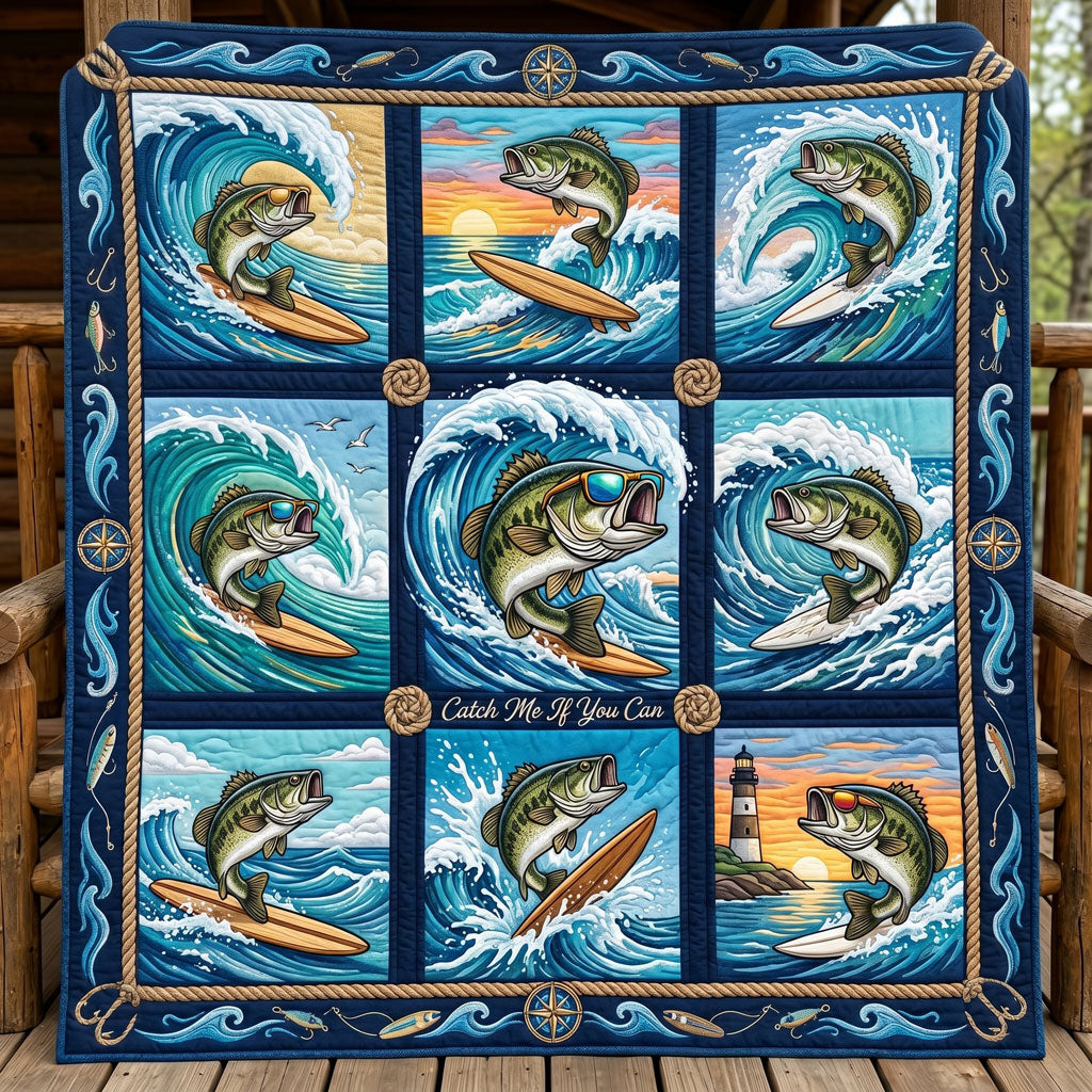 Surfing Bass Adventure WN0306014CL Quilt