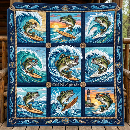 Surfing Bass Adventure WN0306014CL Quilt