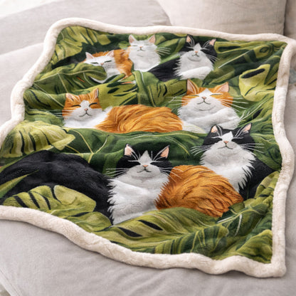 Leafy Cats CP2801002CL Faux Fur Throw Blanket