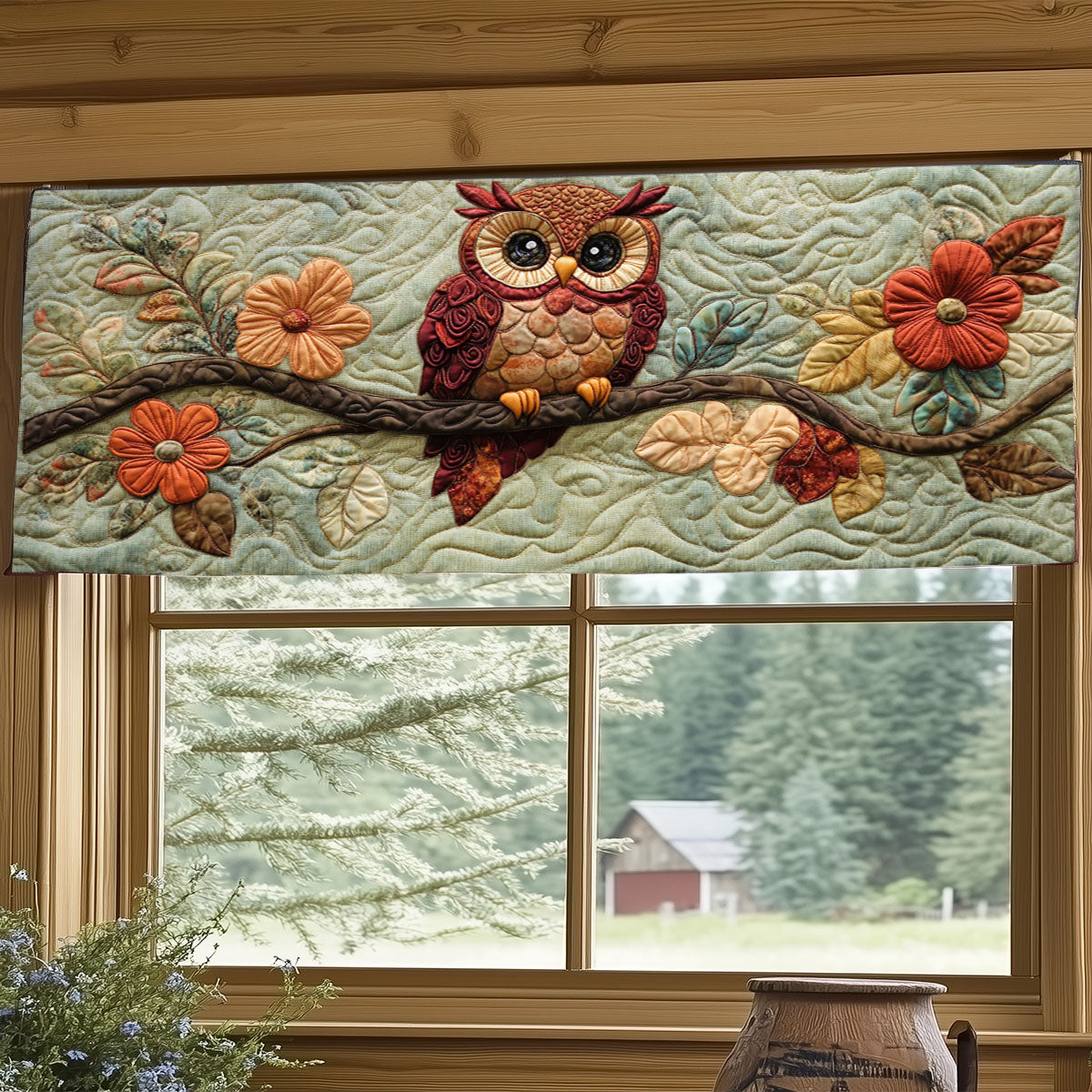 Owl Be Watching You WJ0306022CL Quilted Valance