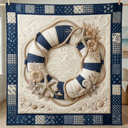 Blue Seashell Lifebuoy WN0705001CL Quilt