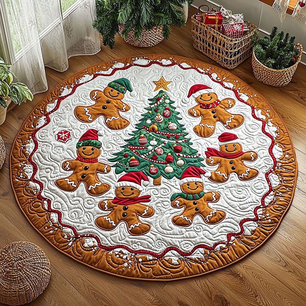 Gingerbread Friends QA2011006CL Quilted Round Mat