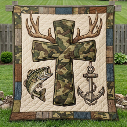 Faith And Outdoors Camo Cross WN1004005CL Quilt