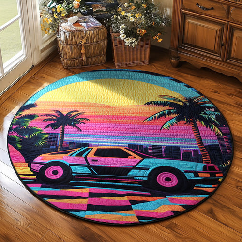 Neon Drive Nostalgia WJ1904053CL Quilted Round Mat