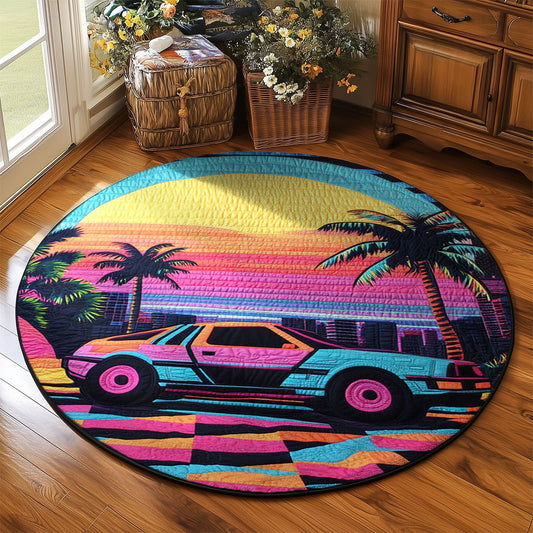 Neon Drive Nostalgia WJ1904053CL Quilted Round Mat