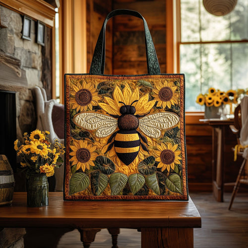 Sunflower and Bee KL0312009CL Quilted Tote Bag