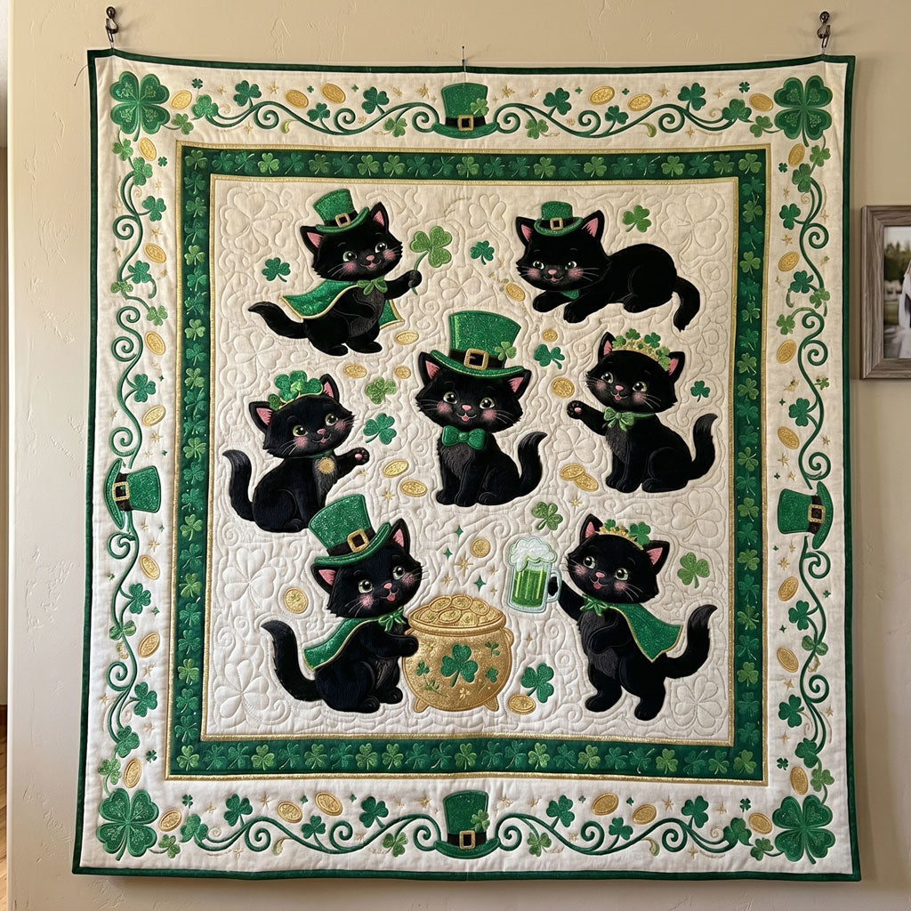 St. Patrick’s Lucky Black Kitty WN0705027CL Quilt