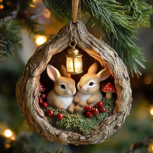 Lantern Rabbits CP0312207CL Christmas Ornament