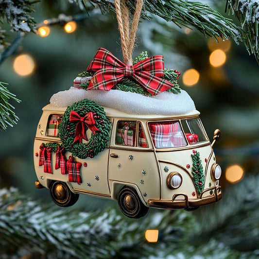 Winter Trip Camper Van WN0411105CL Christmas Ornament