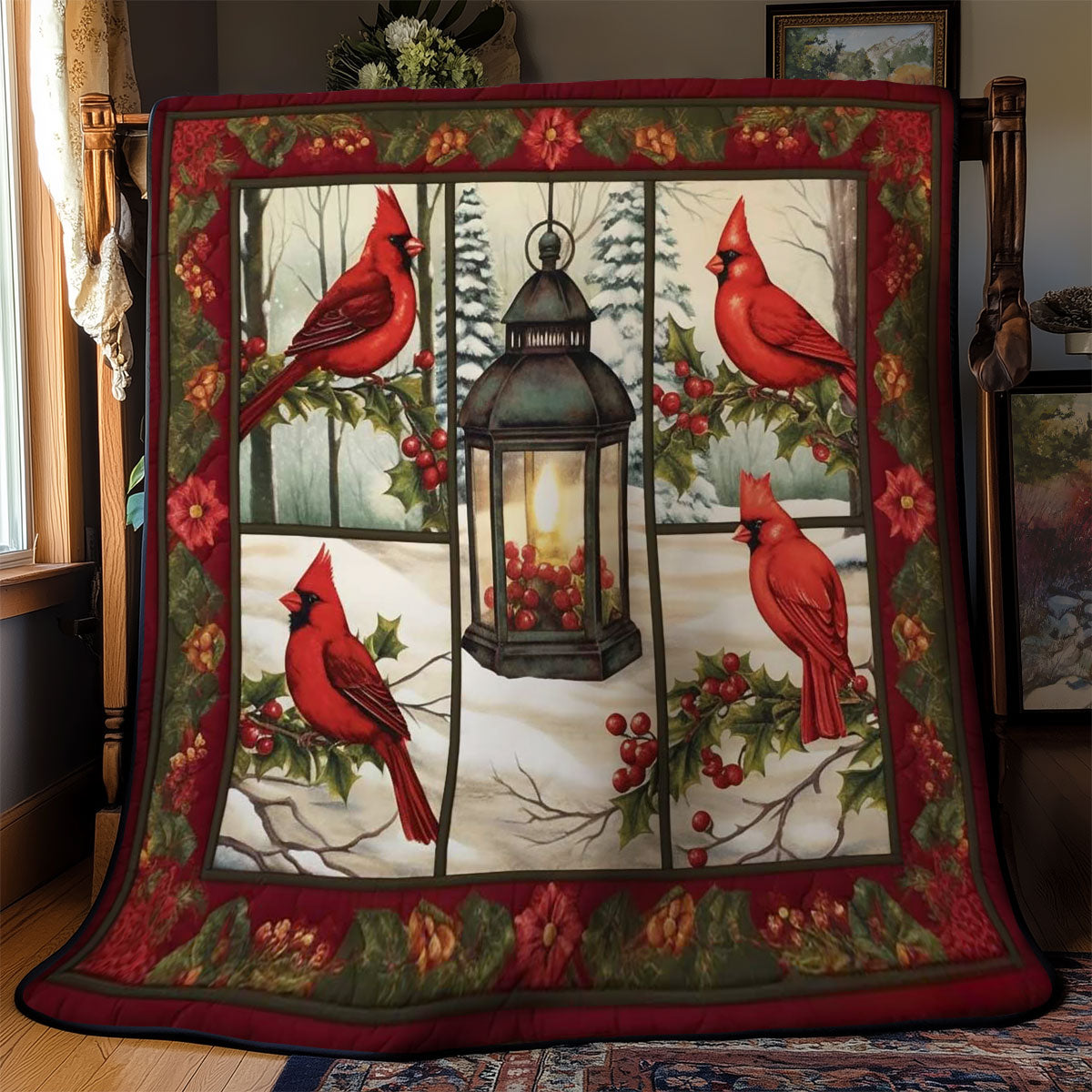 Snowflake Cardinal WN2002073CL Quilt