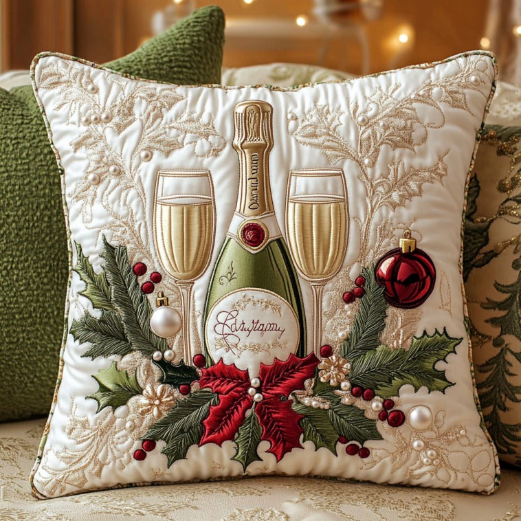 Christmas Champagne XR1810001CL Quilt Pillow Case