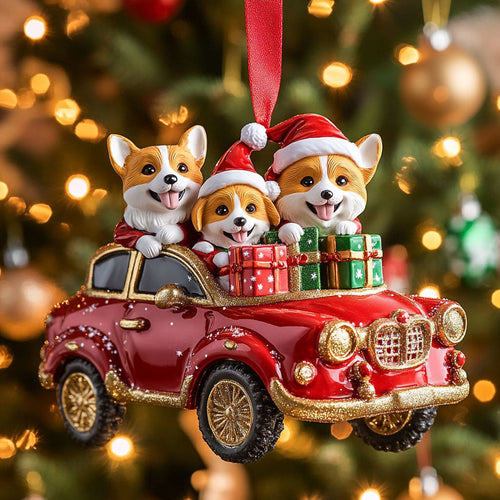 Christmas Corgi Smile CW1410025CL Christmas Ornament