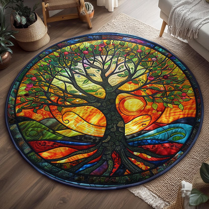Tree Of Life WJ1604051CL Quilted Round Mat