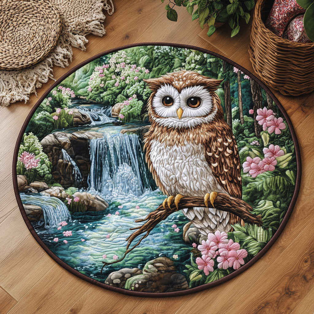 Spring Owl WJ1905042CL Quilted Round Mat
