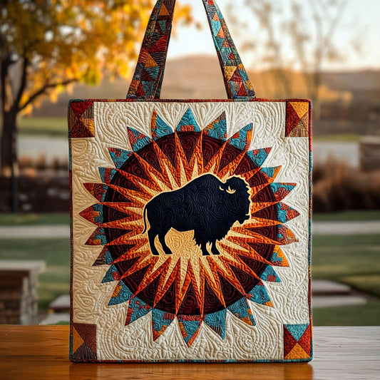 Geometric Bison QA0812039CL Quilted Tote Bag