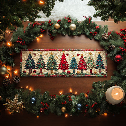 Christmas Tree Serenity WN0707030CL Quilted Table Runner