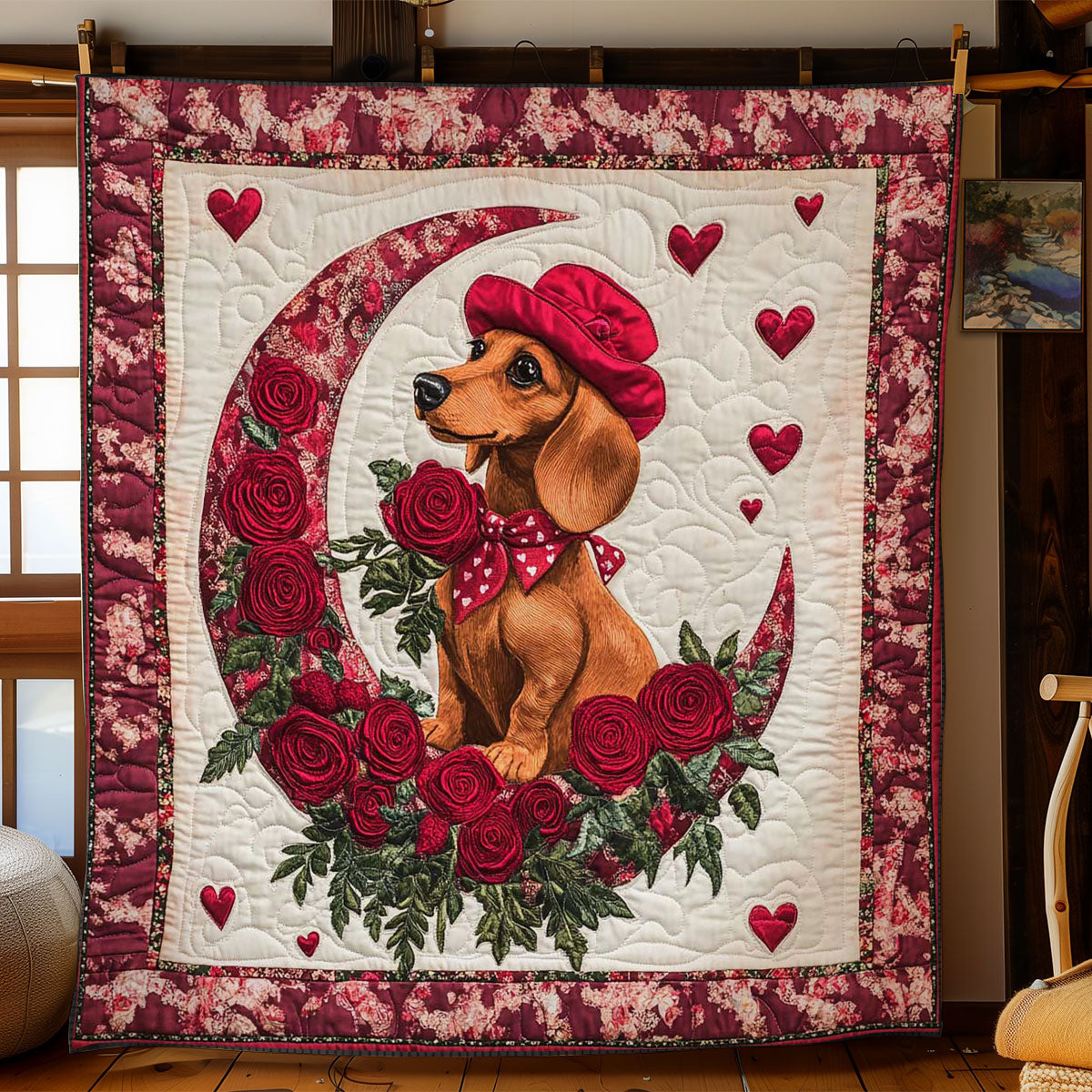 Scarlet Moon Dachshund WN0201010CL Quilt