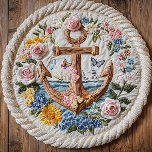 Golden Anchor WN0407101CL Quilted Round Mat