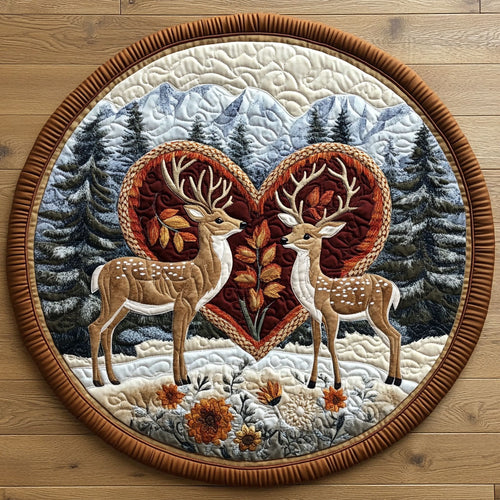 Deer in the Heartland KL1212015CL Quilted Round Mat