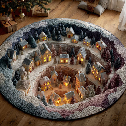 Christmas Village Glow CW2811004CL Quilted Round Mat