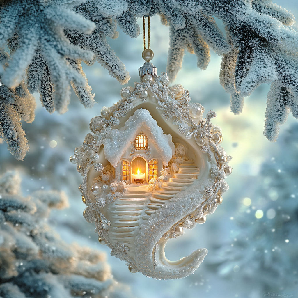 Snowy Cottage WN2911070CL Christmas Ornament