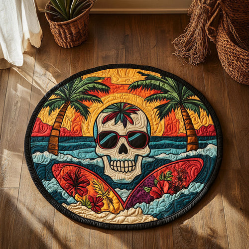 Tropical Skull WJ3006046CL Quilted Round Mat